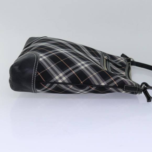 BURBERRY Nova Check Blue Label Shoulder Bag Nylon Black Auth 80167 - Picture 4 of 16